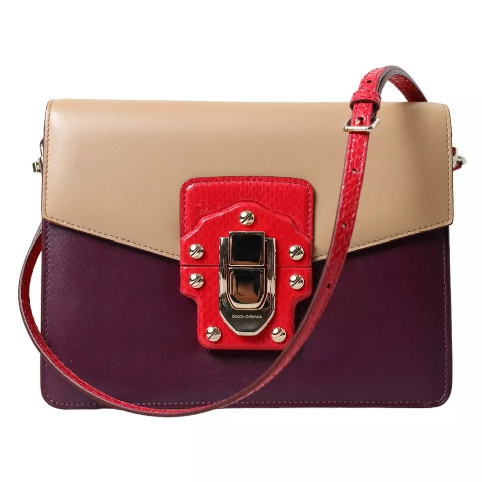  - Multicolor Lucia Brushed Leather Crossbody Shoulder Bag