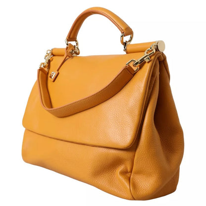  - Yellow Leather Hand Shoulder Purse Satchel SICILY Bag