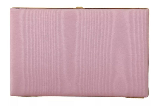  - Pink Silk Gold Frame Clutch Evening Party Purse Bag