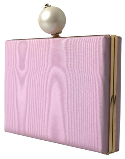 Pink Silk Gold Frame Clutch Evening Party Purse Bag - The Luxe Alliance