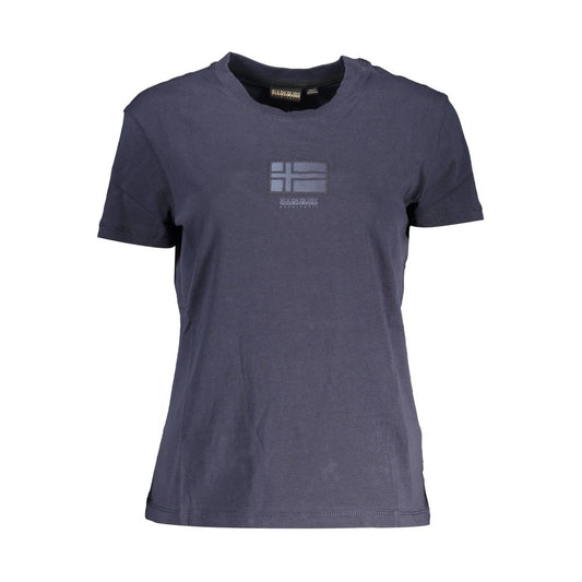  - Blue Cotton Women T-Shirt