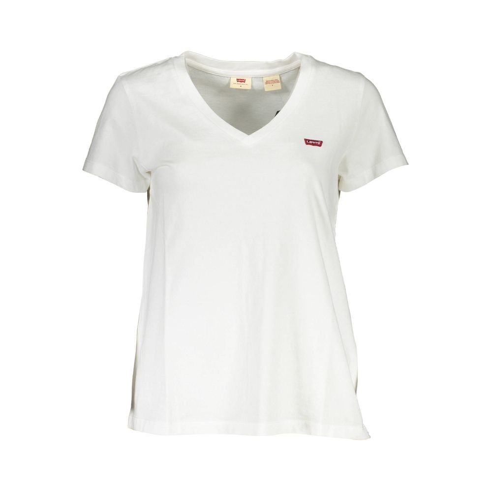  - White Cotton Women T-Shirt