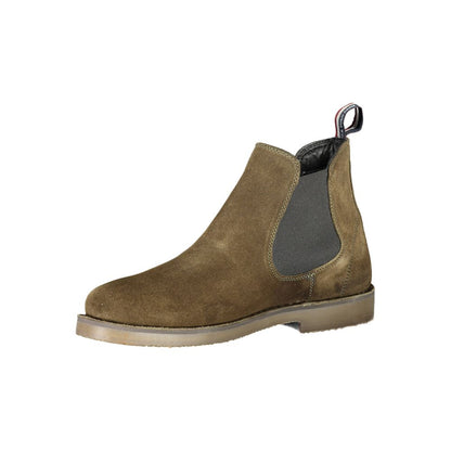  - Green Leather Men Ankle Boot