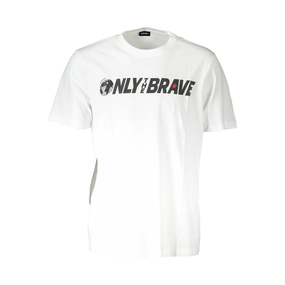  - White Cotton Men T-Shirt