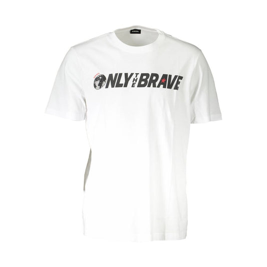  - White Cotton Men T-Shirt