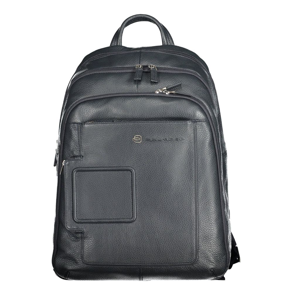  - Blue Leather Men Backpack