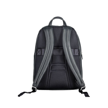  - Blue Leather Men Backpack