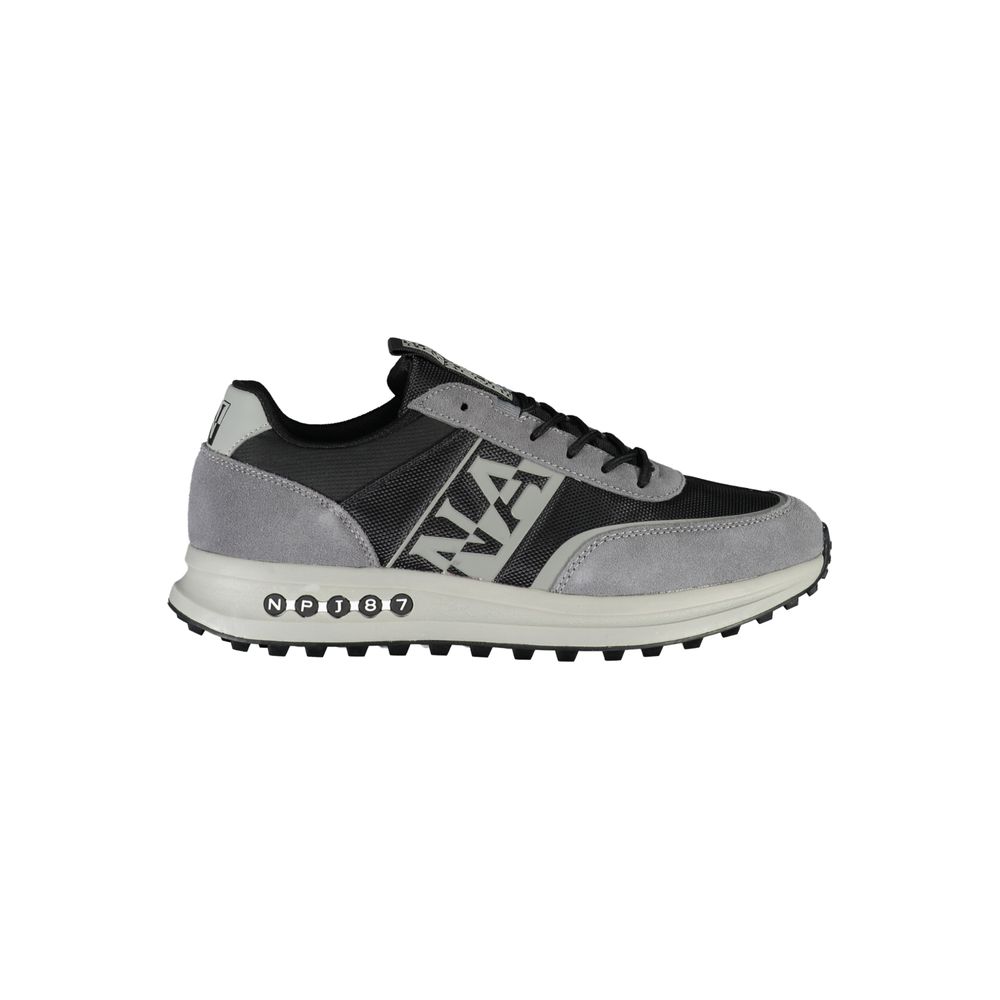 Sleek Gray Sports Sneakers with Contrast Detailing