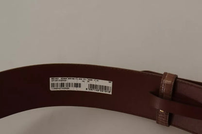 Brown Wide Waist Leather Gold Oval Metal Buckle Belt - The Luxe Alliance