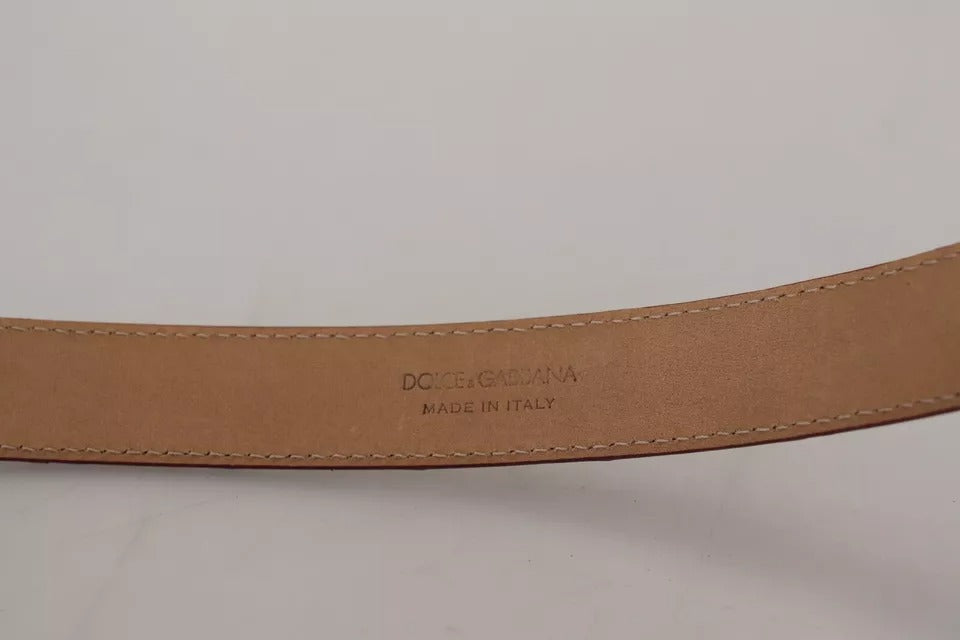 Brown Leather Gold Engraved Metal Buckle Belt - The Luxe Alliance