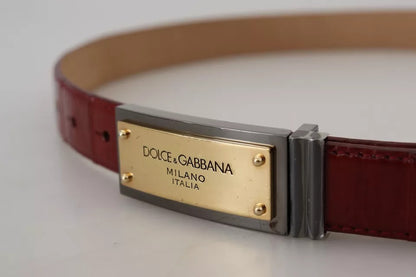 Brown Leather Gold Engraved Metal Buckle Belt - The Luxe Alliance