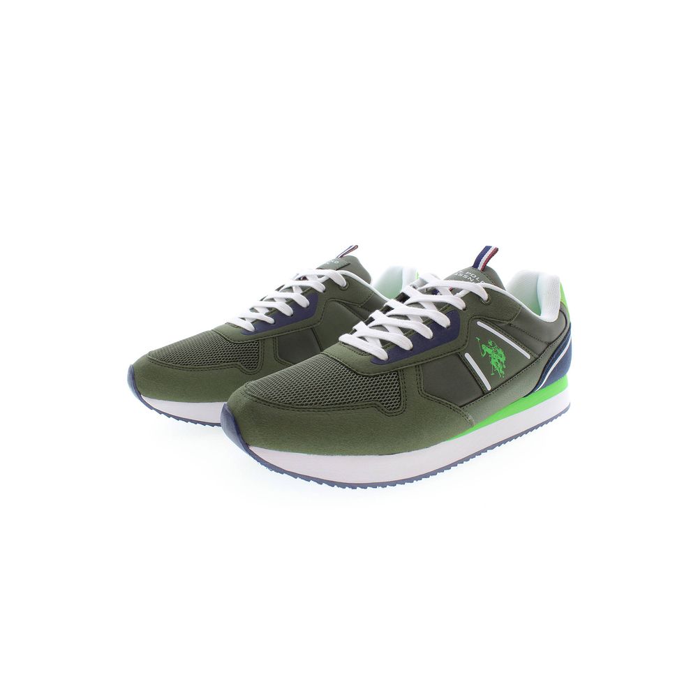  - Green Polyester Men Sneaker