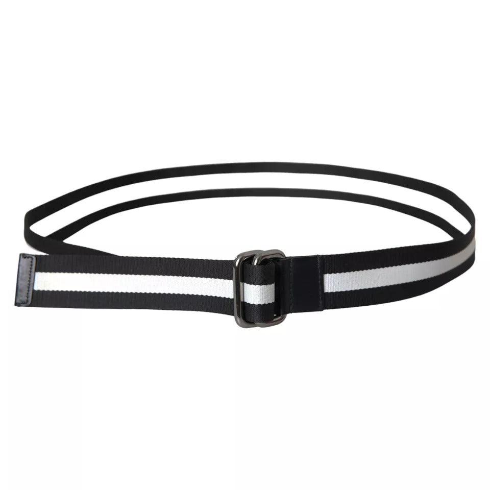  - Orange Canvas Logo Print Metal Buckle Men Belt