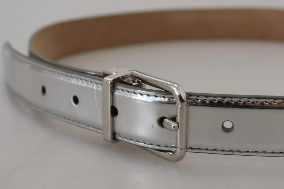 Silver Leather Metal Buckle Belt - The Luxe Alliance