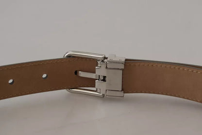 Silver Leather Metal Buckle Belt - The Luxe Alliance