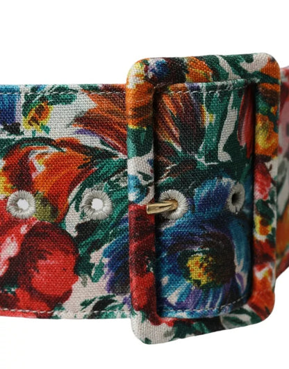  - Multicolor Carretto Fabric Wide Waist Belt