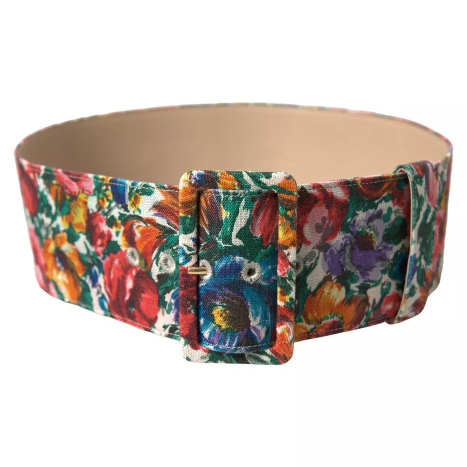  - Multicolor Carretto Fabric Wide Waist Belt