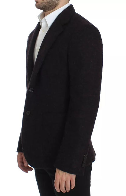  - Bordeaux Alpaca Two Button Jacket Blazer