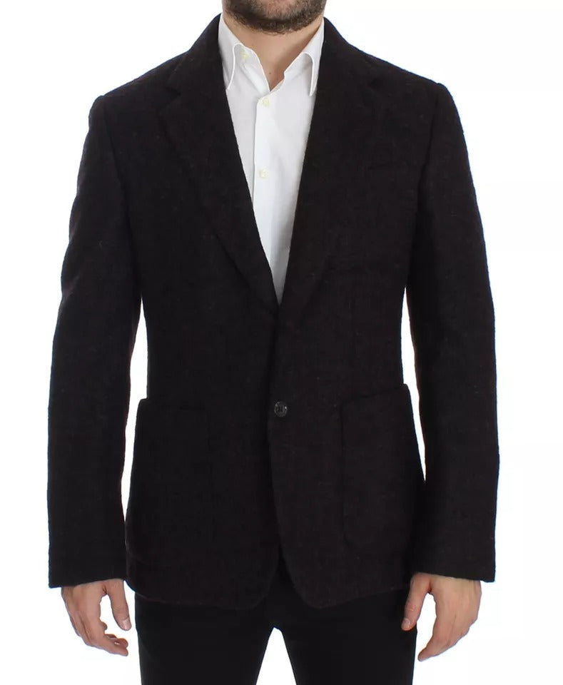  - Bordeaux Alpaca Two Button Jacket Blazer