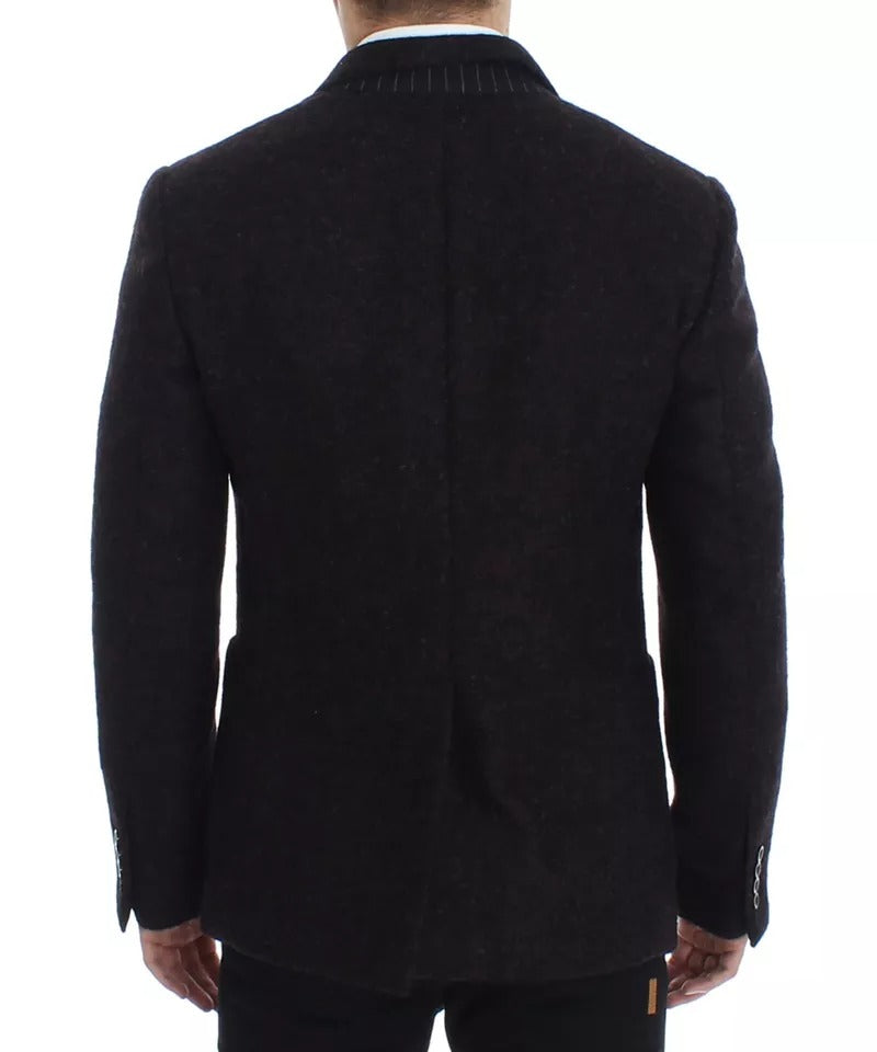  - Bordeaux Alpaca Two Button Jacket Blazer