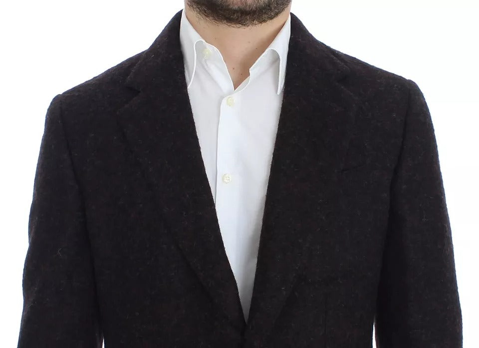  - Bordeaux Alpaca Two Button Jacket Blazer