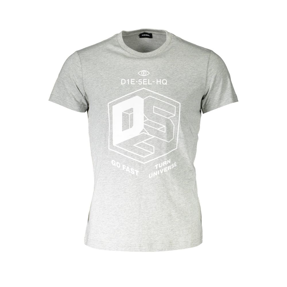  - Gray Cotton Men T-Shirt