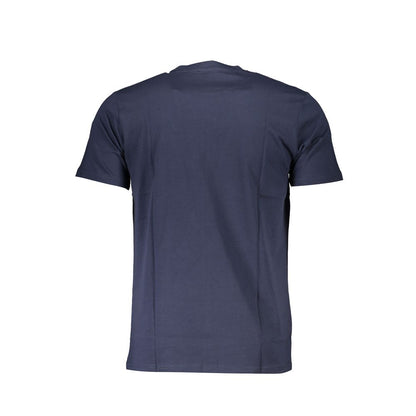 Cavalli Class - Men's Blue Logo Print Cotton T-Shirt