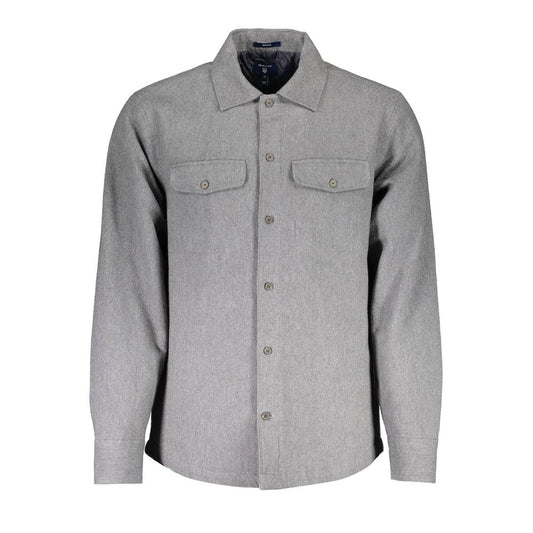  - Gray Cotton Men Shirt