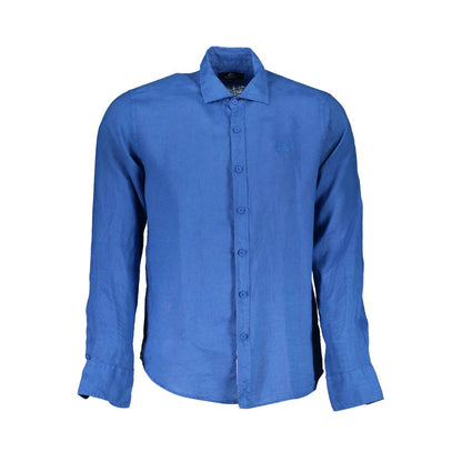  - Blue Linen Men Shirt