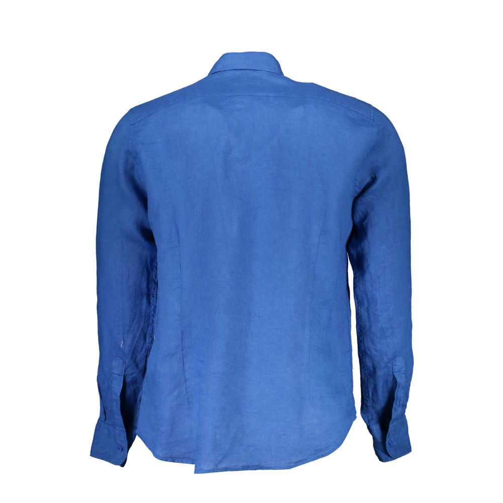  - Blue Linen Men Shirt