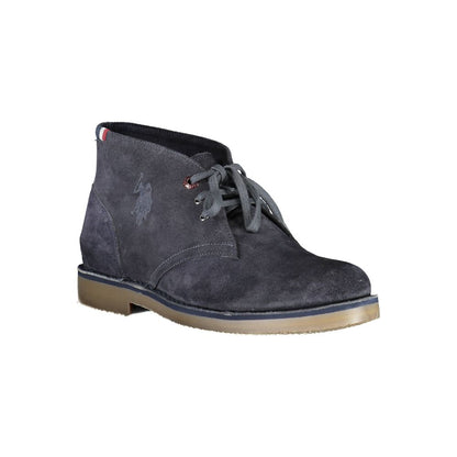  - Blue Leather Men Ankle Boot