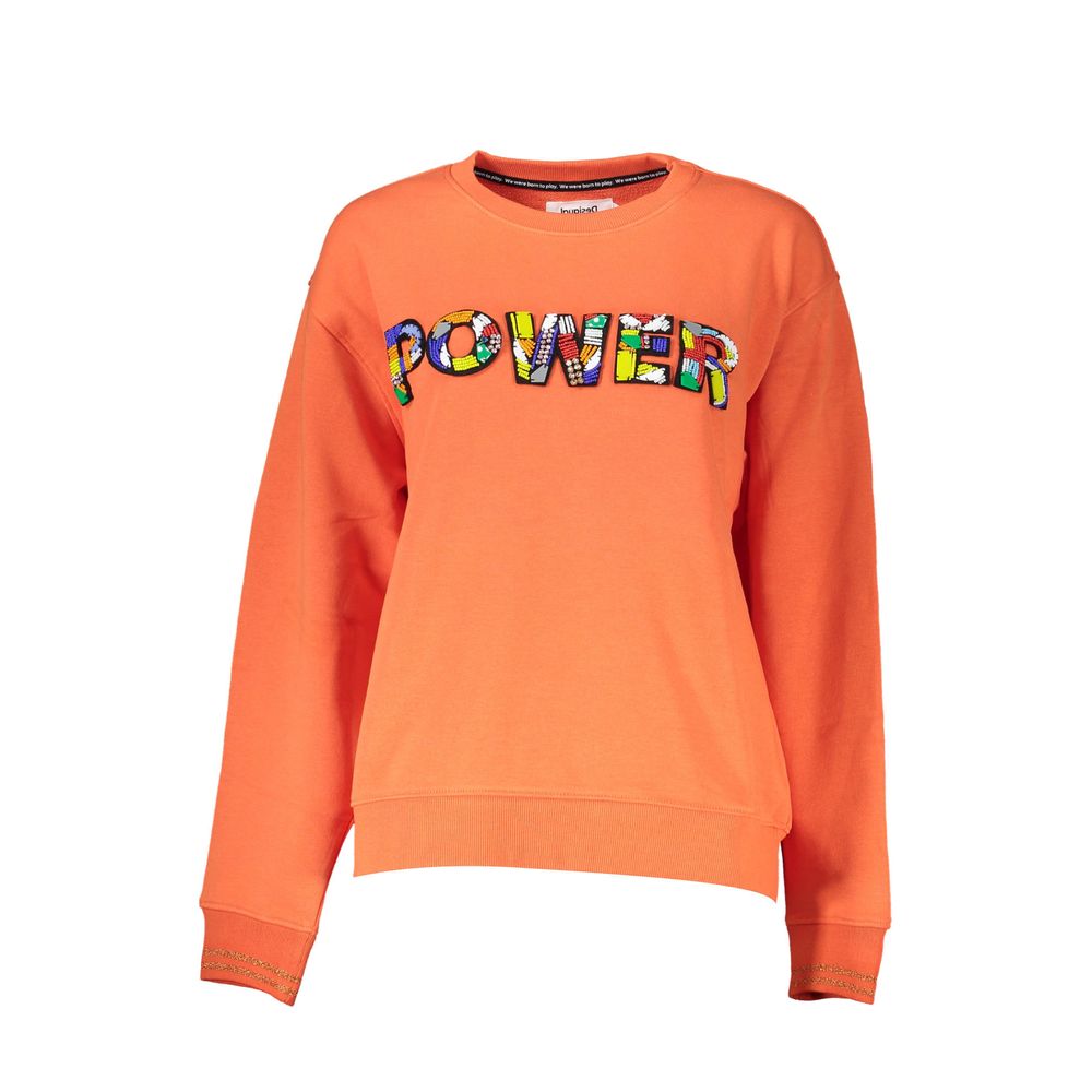  - Orange Cotton Women Sweater