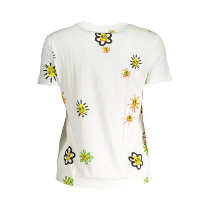  - White Cotton Women T-Shirt