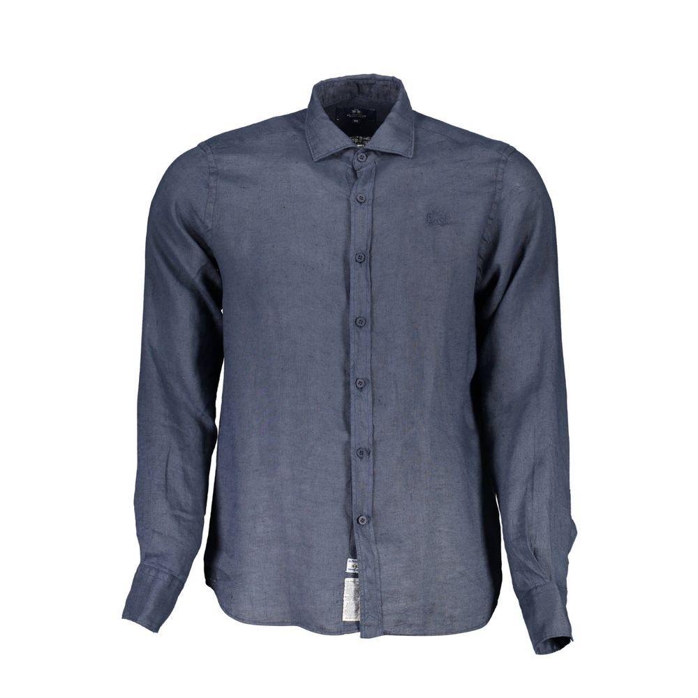  - Blue Linen Men Shirt