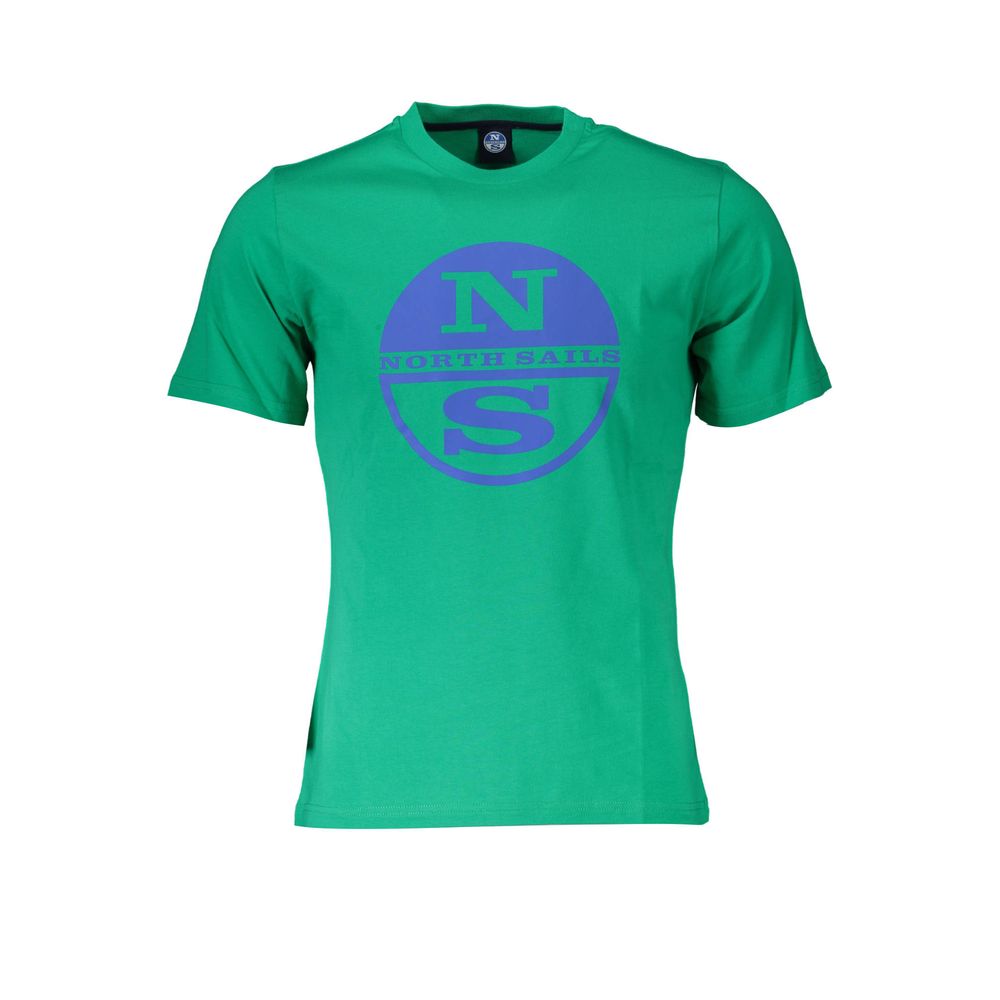 Green Cotton Men T-Shirt