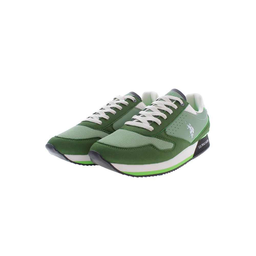  - Green Polyester Men Sneaker