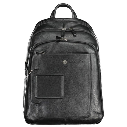  - Black Leather Men Backpack