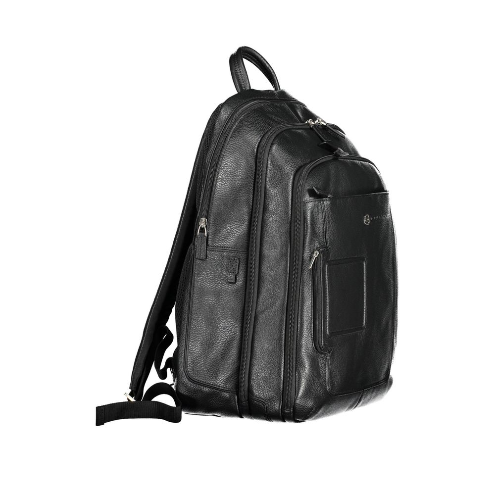  - Black Leather Men Backpack