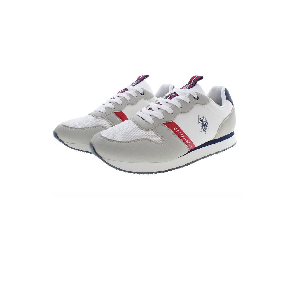  - White Polyester Mens Sneaker