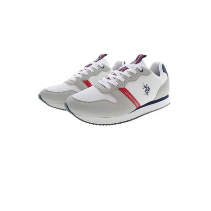  - White Polyester Mens Sneaker