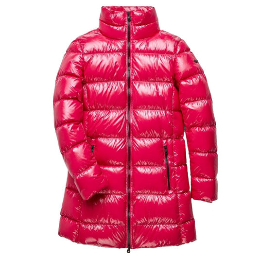 Fuchsia Shimmer Long Down Jacket - The Luxe Alliance