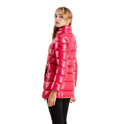 Fuchsia Shimmer Long Down Jacket - The Luxe Alliance