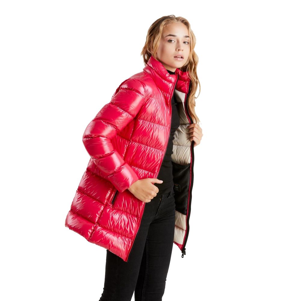 Fuchsia Shimmer Long Down Jacket - The Luxe Alliance