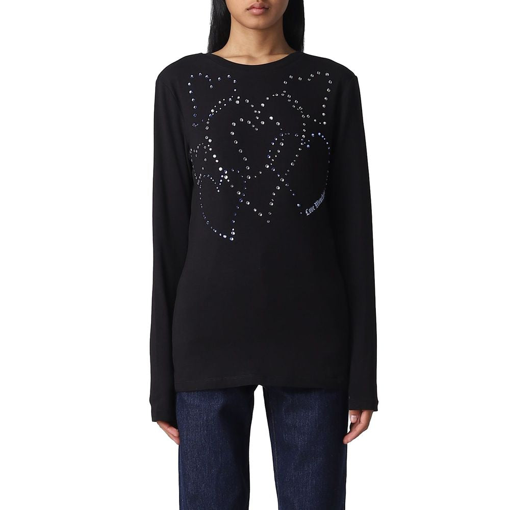  - Rhinestone Heart Embellished Cotton Tee