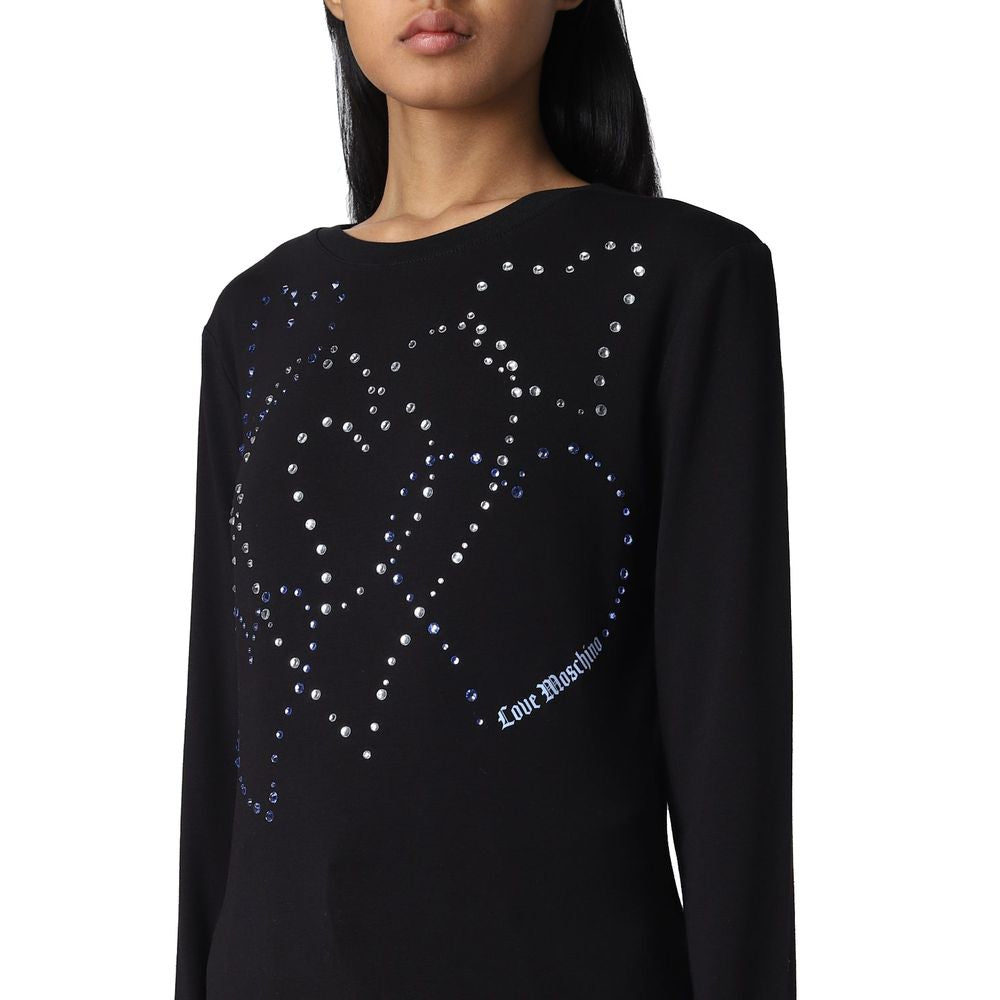  - Rhinestone Heart Embellished Cotton Tee