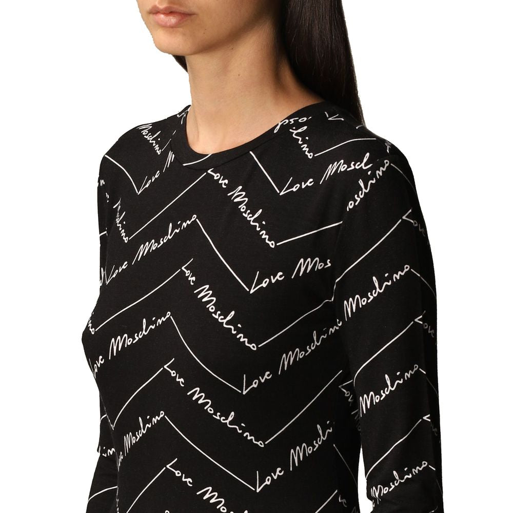  - Elegant Long-Sleeved Logo Print Tee