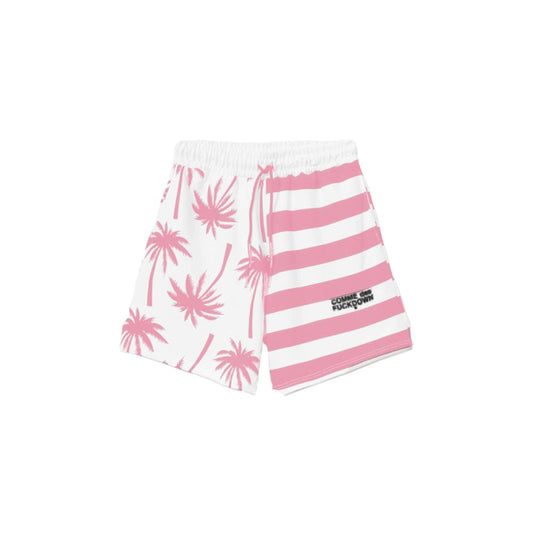  - Chic Pink Striped Drawstring Shorts