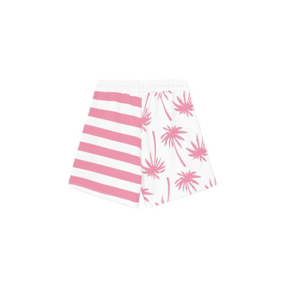  - Chic Pink Striped Drawstring Shorts