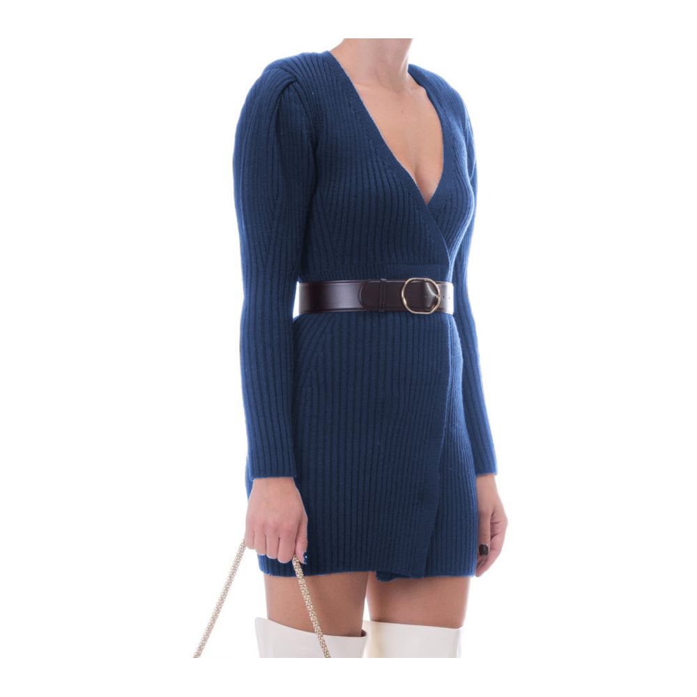 Blue Wool Women Dress