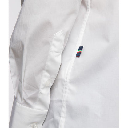  - Slim Fit White Cotton Shirt with Eagle Logo